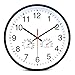 Produktbild Modern Quartz Lautlos Wanduhr Schleichende Sekunde ohne Ticken ,Anzeige für Temperatur und Luftfeuchtigkeit (Ø 30cm / 12 zoll ,Schwarz)