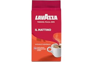 LAVAZZA - Café Moulu Il Mattino - Café italien - Arabica et Robusta - Café Intense et Généreux - Intensité 10 - Paquet de 250 g