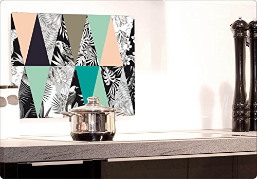 mySPOTTI 1042 Triangle Jungle Spritzschutz, Aluminium, türkis / beige, 59 x 41 x 0,2 cm - 2
