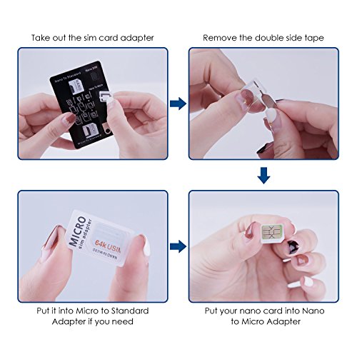 SIM Karten Adapter Kit UMIDIGI Nano / Micro / Standard /Eject Pin 4 in 1 Konverter für Smartphone iPhone Android Samsung Huawei und Andere - 6