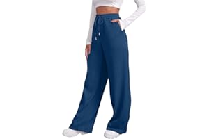 DWEVKEFUL Jogging Femme - Décontracté Baggy Pantalon avec Poches Yoga et Pilates Pantalons de Sport Taille Elastique Grande Taille Bas de Jogging Large Leger Jogging