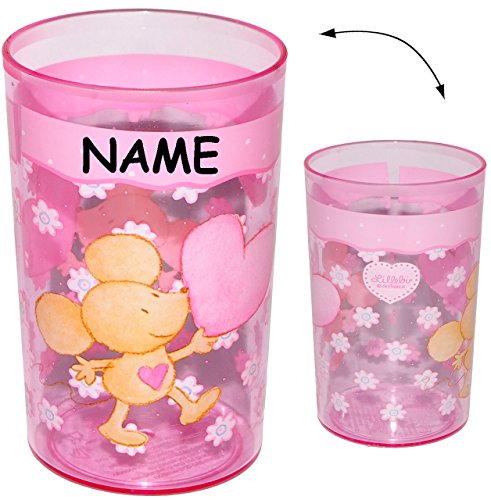 Trinkbecher / Malbecher / Zahnputzbecher – “ Ihr Wunschmotiv “ – 280 ml – Becher durchsichtig & transparent – Trinkglas aus Kunststoff Plastik – für Kinder & Erwachsene – Mädchen & Jungen – Kindergeschirr – Kinderglas / Kinderbecher – Waldtier / Eule – Bär – Tiere – Wald – Tier – Campingbecher / Campinggeschirr – Camping Set / Plastikbecher – Plastikgeschirr mehrweg – Kunststoffbecher / Trinklernbecher bunt - 2