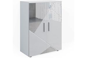 ‎VICCO Vicco Midischrank Irma, Weiß Hochglanz mit Einsätzen, 60 x 81 cm