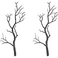 Warmhm 2pcs Artificial Tree Branch Artificial Antler Tree Branches Dried Branches Flower Vases Decorative Twigs for Crafts Decorative Tree Branches Black Branches Dry Branch Plastic