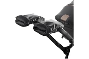 JANE Jané Manoplas para Carrito y Silla de Paseo con Forro Polar Interior, Adaptable tanto a Manillar Abierto como Cerrado, Negro