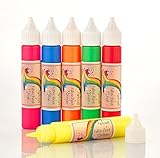 pintura fluorescente para tela precio 6 colores fluorescentes surtidos de color rosa, azul, naranja, rojo, amarillo y verde