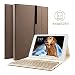 Produktbild Ipad 4 Ipad 3 Ipad 2 Bluetooth Tastatur Hülle, Boriyuan Stand Folio PU Hülle mit 7 Farben hinterleuchtet abnehmbare Wireless Bluetooth Tastatur für Apple iPad 2/3/4 - (Braun)