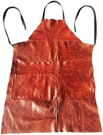 Full Length Small Upholsterers Apron in Tan Brown Leather 92cm x 59cm