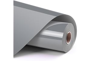 LOKLIK Vinyle Adhésif Permanent Brillant - Argenté Gris Silver - 30,5 x 180 cm - Résistant à l’Eau et aux UV - Idéal pour Verre, Métal, Céramique, Plastique - Compatible Cricut, Silhouette