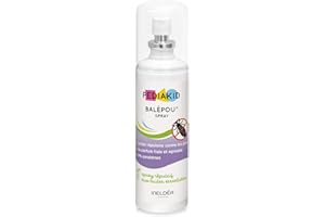 PEDIAKID - Balépou Spray - Répulsif aux huiles essentielles 100% pures & naturelles (Lavandin, Géraniol) - Repousse les poux tout en douceur - Sans paraben ni alcool - 100ml