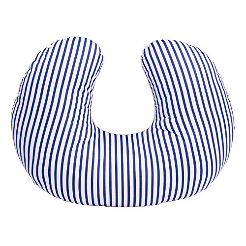 Preisvergleich Produktbild LULANDO Stillkissen, Nackenkissen und Lagerungskissen (55x42cm) für Babys und Erwachsene. Ideal auch für Kinder und als Reise-Kopfkissen. Farbe: Streifen Dunkelblau / Weiß