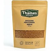 Organic Fenugreek Seeds 250g, Certified Organic, Non-GMO, Vegan, No Additives, No Preservatives, Resealable Bag by Thames Org
