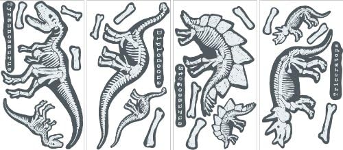 Wallpops Repositionable Glow in the Dark Dinosaurs, Wall Stickers