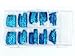 Come 2 Buy - 100pc BLUE Glitter French False Fake Artificial Acrylic Nail Art Tips 10 Sizes In Box