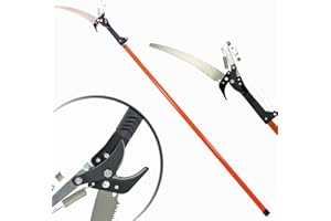 Échenilloir télescopique et scie 35cm FUXTEC FX-TAS35 lame supérieure sécateur élagueur ébrancheur sur perche jusque 290 cm de hauteur pour scier ou cisailler branches
