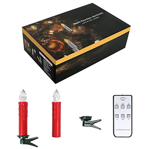 Preisvergleich Produktbild SunJas 10 Set Warmweiss LED Kerzen, kabellos Funk Fernbedienung Weihnachtsbaumkerzen, Christbaumsdeko, Weihnachtsbaumbeleuchtung, Lichterkette, Weihnachtsbeleuchtung, Baumkerzen, Adventskerzen, Weihnachtsdekoration, 3 verscheidene Lichtmodifikationen, für Weihnachten, ChristmasParty, Hochzeit, Geburtstag