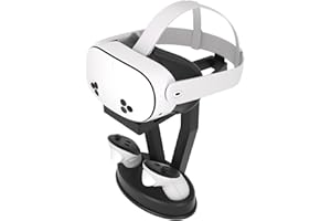 Digicharge Stojak na słuchawki VR do Oculus Meta Quest 3S / Quest 3 / Quest 2 / PS VR stacja montażowa do zestawu słuchawkowego i kontrolerów dotykowych, stojak do przechowywania VR z podstawą do