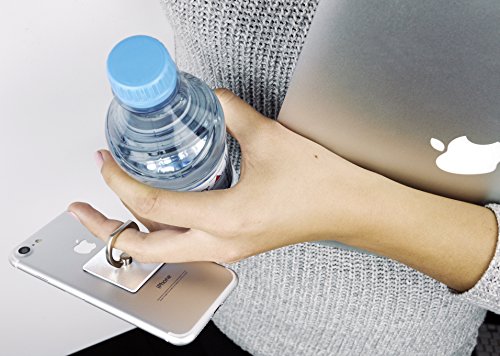 MyGadget Fingerhalterung für Smartphone – Aluminium Fingerring für Einhandbedienung Fingerhalter Halterung für u.a. iPhone , Samsung Galaxy (Weiss) - 3