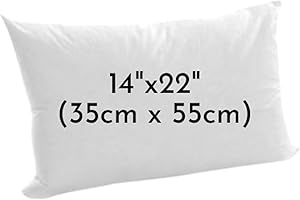 ARLINENS Extra Filled Oblong/Rectangular Hollowfiber Cushion Pads Luxury White Anti-Allergy Cushions Pads-Inners-Insert Fillers Scatters for Sofa, Bed & Couch In 12x18,12x20,14x18,14x20,16x20,16x24 (14x22")