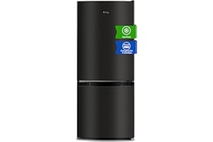 CHIQ Refrigerador independiente con compartimento congelador | Combinación de refrigerador/congelador con tecnología Low-Frost | Aspecto de acero inoxidable oscuro (117 l) | 114 x 47 x 49,5 cm (alto x