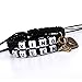 Produktbild Tonver Fashion Paar-Armbänder „King“ und „Queen“ (nicht in deutscher Sprache), handgefertigt, geflochtene Schnur, mit Schlüssel- und Schloss-Anhängern, längenverstellbar schwarz/schwarz