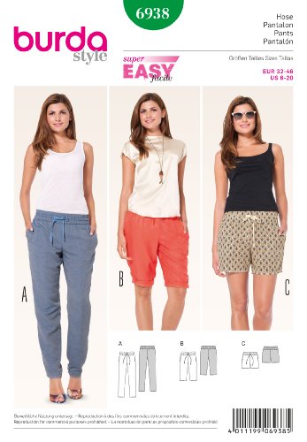 burda Schnittmuster Gummizughose ? Bermudas ? Shorts 6938