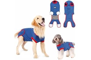 MIGHTYDUTY hundebody nach op Baumwolle Wundschutzanzüge für Hunde Atmungsaktiv Komfort Prävention von Lecken und Beißen Anti-lecken Kleidung S