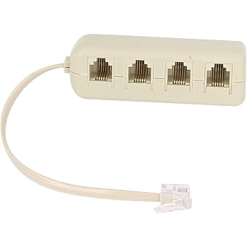 Adattatore Telefonico Hama TAE-F / NFF 6P4C - Splitter Per 3 Dispositivi Analogici, Collega Telefono, Fax E Segreteria A Una Sola Presa, Lunghezza Cavo 20 Cm