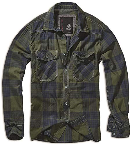 Brandit CheckShirt, Hemd Verde/Azul S