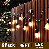 CONEXTABLE: El Cableado Svater S14 LED Light String con conectores hembra está conectado para conectar fácilmente cuerdas de extremo a extremo hasta un máximo de 40 hilos. No dude en personalizar sus arreglos. Los zócalos se adaptan a cualquier bombilla con base E27 compatible que tiene la opción de cambiar su estilo