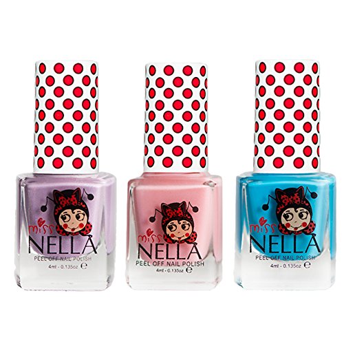 De Fiesta de chica y Nella de princesas Disney en versión de color azul, brillo divertido de diseño de conejo de peluche, brillo para niños de la mariposa diseño de alas de especial diseño de laca de uñas de piel sintética con paquete de sobres con cierre-off tinta a base de agua diseño de circuito de fórmula