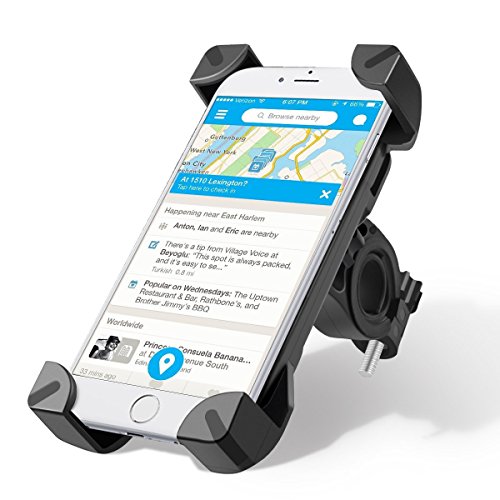 Unitify Universale per il Manubrio della Bici, GPS e altri dispositivi elettronici (4 angoli design mantenersi fissi, 360 gradi di rotazione), Supporto smartphone per bici