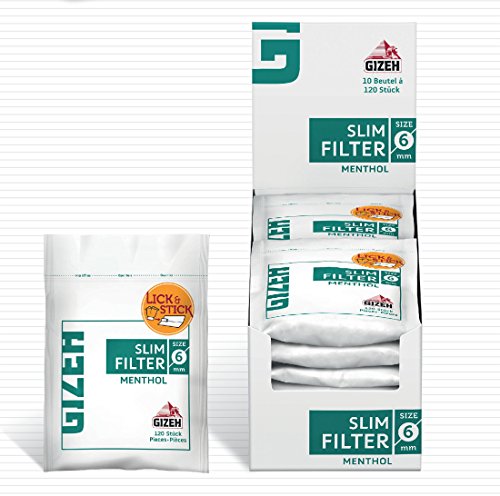 Gizeh Slim Filter 6mm Menthol Zigarettenfilter 20x 120 (2400)