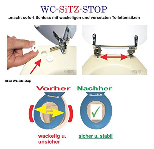 RELA WC-Sitz-Stop Einsätze zur stabilen Toilettensitz-, Klobrillen-Befestigung (8 mm (Ø Gewinde)) - 2