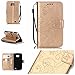 Produktbild Jepson Samsung Galaxy S2 GT-I9100 Hülle, Leadertasche Premium Lederhülle Flip Case im Bookstyle Folio Cover Kartenfächer Magnetverschluss und Standfunktion Leder Schale Etui für Handytasche Schutzhülle Prägung Schmetterling Muster.