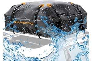 AUPERTO Waterproof Car Top Carrier- Roof Cargo Bag Box Easy to Install Soft Rooftop Luggage Carriers with Wide Straps, Best for Traveling, Cars, Vans, SUVs
