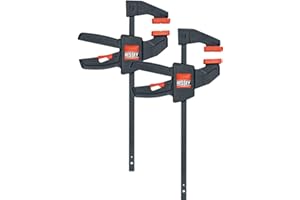 BESSEY Einhandzwingen EZS11-4SET, Spannweite 110 mm Ausladung 40 mm, Spannkraft 20 Kg, 2 Stück, Umsteckbar zum spreizen, Einhandbedienung ohne Kraftaufwand, Gewicht 0,12 Kg