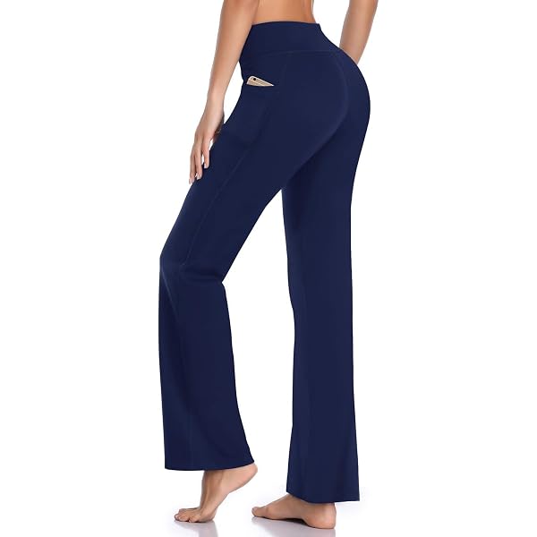 BUBBLELIME Women's High Waist Bootcut Yoga Pants - Tummy Control Flare Leggings With Back Pockets - View #10