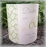  4er Set Tischlicht Tischlichter Blätter runder Geburtstag 40 50 60 70 80 90 Tischdeko personalisierbar grün