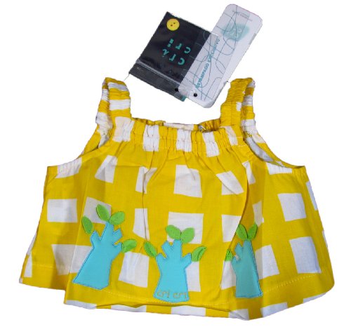 CRI CRI "Forest Tree Baum Wald Ostern Easter" baby girls top check (yellow/white)