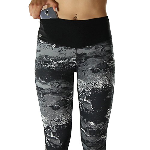 Sport-Leggings Damen 3 4 mit Hüfttasche für Handy Laufhose capri dreiviertel 3/4 Fitness Sport tights schwarz muster yoga hose sporthose jogging farbig dreiviertel 3/4 lang von Formbelt - 7