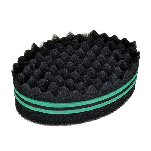 New Double Side Two in One Magic Twist Hair Sponge Afro Braid Style Dreadlock Coils Wave Hair Curl Sponge Brush (Green)