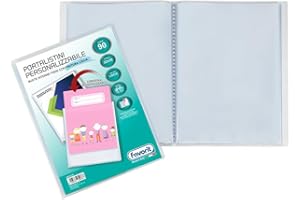 FAVORIT Sichtbuch mit festen Umschlägen und personalisierbarer Fronttasche für 90 Blätter, 22 x 30 cm, transparent