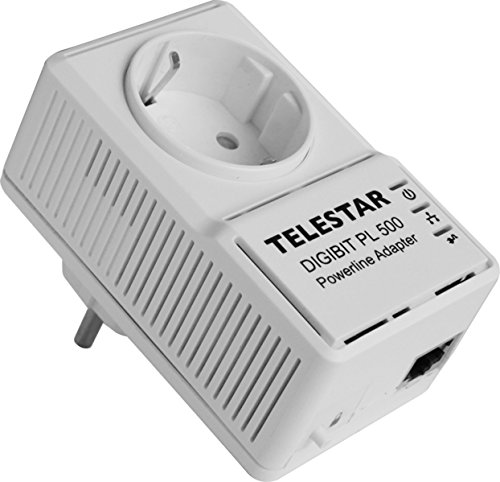 Preisvergleich Produktbild Telestar Digibit PL 500 Powerline Netzwerkadapter mit Steckdose (500Mbps, 300m) weiß