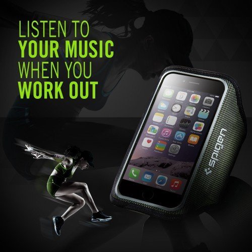 Fascia Braccio, Spigen Velo Braccio Sportiva Universale per Jogging Palestra Running con Cinturino Regolabile per iPhone 8/7/6S/6/SE/5S/5, Samsung Galaxy S8/ S7 etc Fascia da Braccio - SGP11198