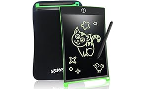 NEWYES Tablet da Scrittura LCD Portatile con Custodia, Lunghezza 8,5 Pollici, Vari Colori (Verde + Caso)