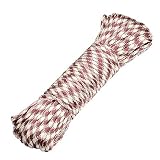 DonDon 30 Meter langes Stoffband Nylon-Schnur Paracord-Seil Survival Band zum Basteln und für Outdoor Camping Aktivitäten 4 mm - 7 Stränge sand-dunkelrot