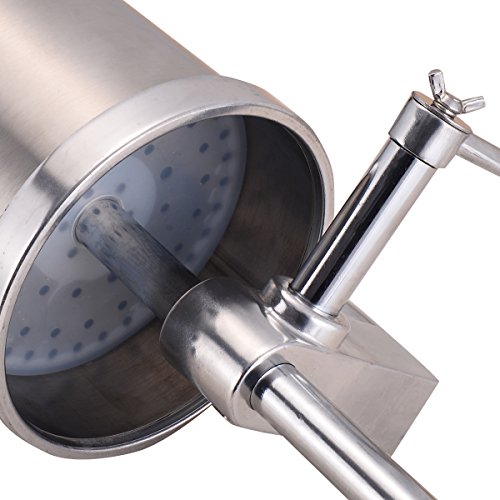 6L Wurstfüller Wurstmaschine Wurstfüllmaschine Wurstspritze Wurstpresse Edestahl inkl. 6 Fülltüllen - 4