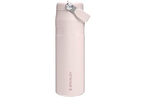 Stanley Flip Straw 2.0 Botella Agua Acero Inoxidable Con Pajita 0.7L - 10 Horas Fría - 2 Días Helada - Acero Inoxidable - Sin BPA - Antifugas - Apta Para Lavavajillas - Rose Quartz