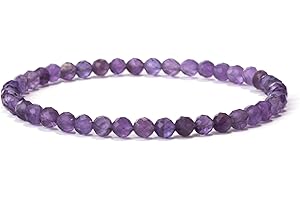 Landorilo Bracelet 4mm en Pierre Naturelle pour Homme et Femme, Bracelets Élastique Yoga, Bijoux Cadeau Créatifs, Porte Bonheur avec Perles de Remplacement